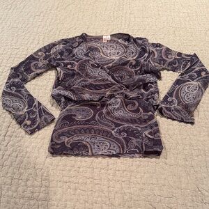 Sweet Pea Paisley Long Sleeve Top size Small